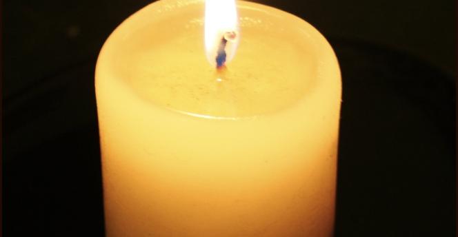 Candle with flame